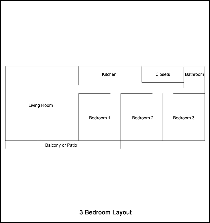 915 S. Division 3 Bedroom Layout